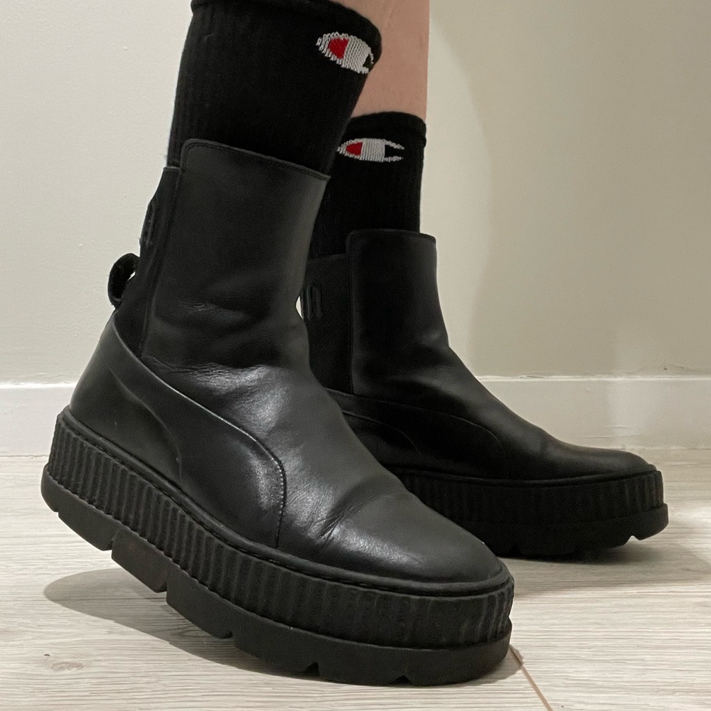 Fenty x Puma Leather Ankle Boots